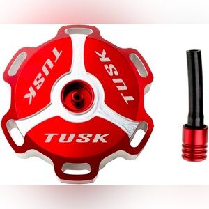 Tusk Billet Aluminum Gas Cap Red Machined Compatible with Honda